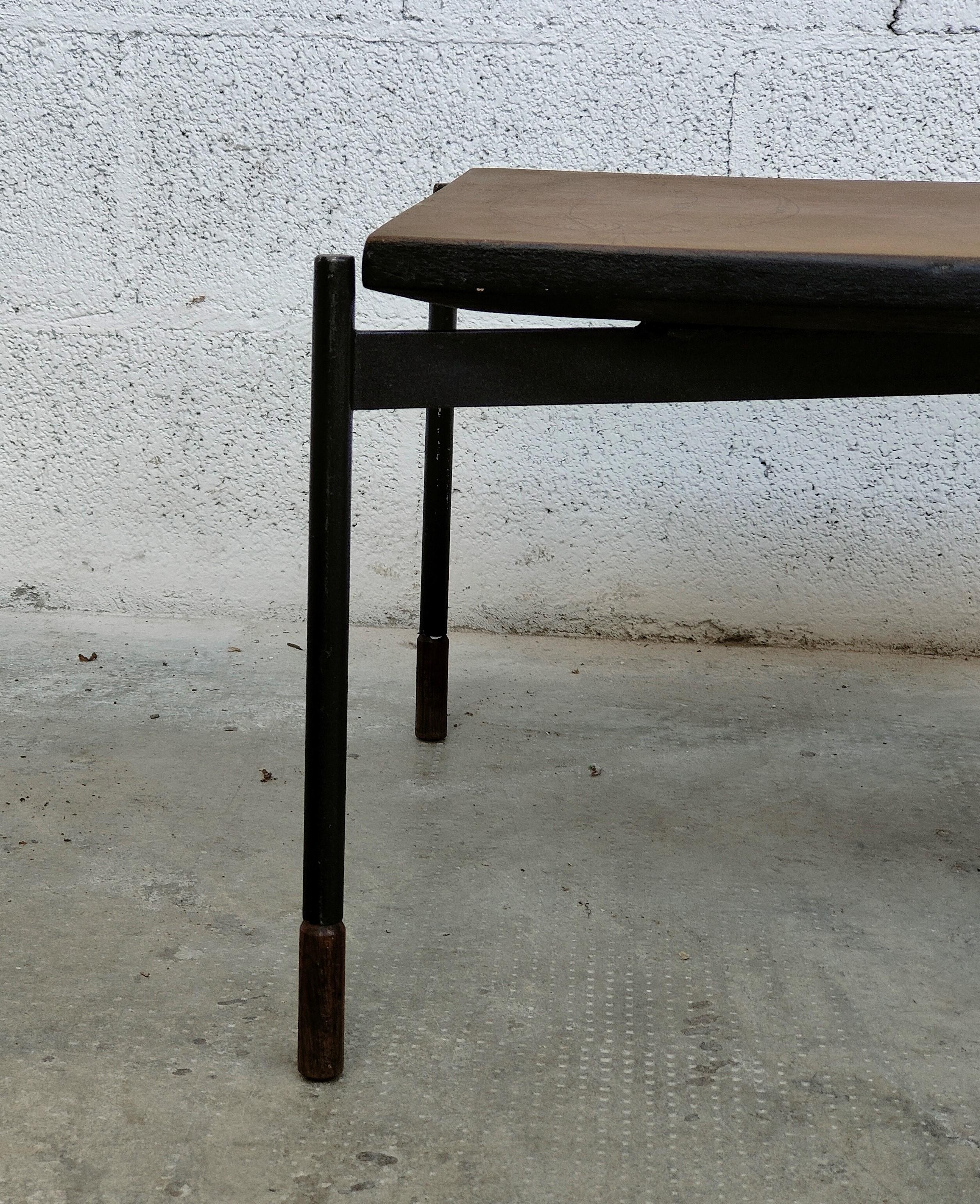 Ceramic and Metal Coffee Table by Stil Keramos 60s For Sale 1