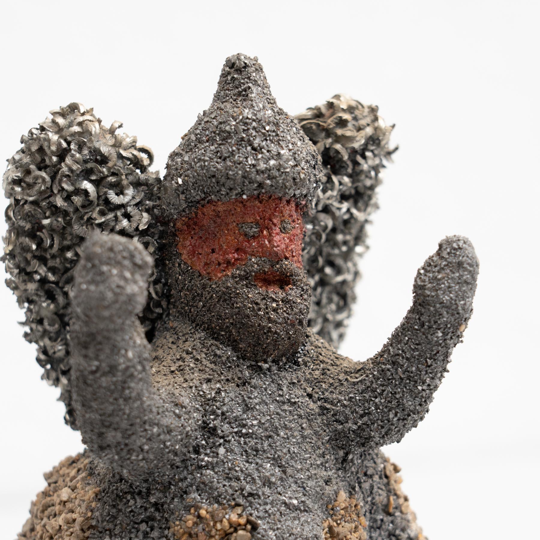 Ceramic and Metal Sculpture by Tia circa 1991 For Sale 5