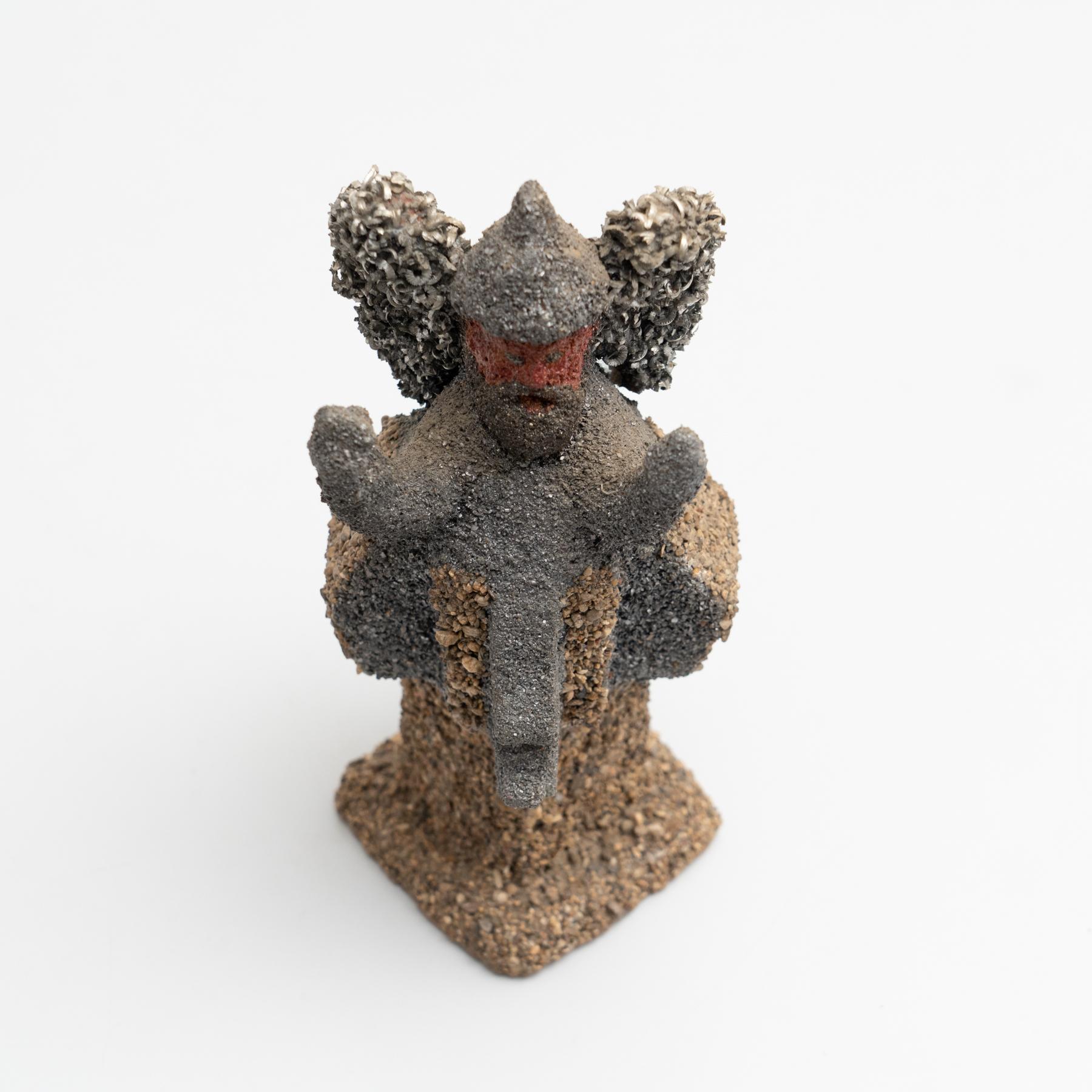Ceramic and Metal Sculpture by Tia circa 1991 For Sale 9