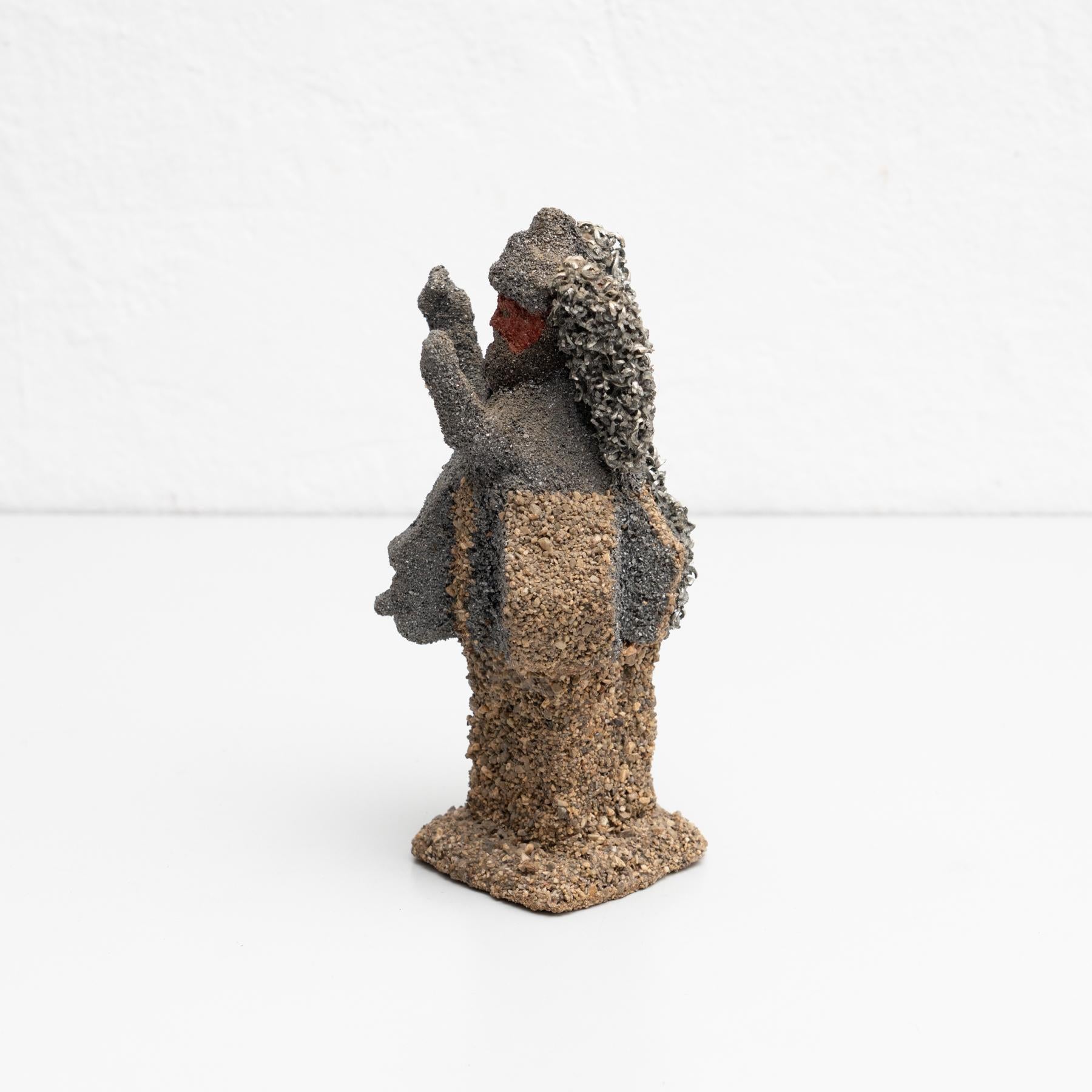 Spanish Ceramic and Metal Sculpture by Tia circa 1991 For Sale