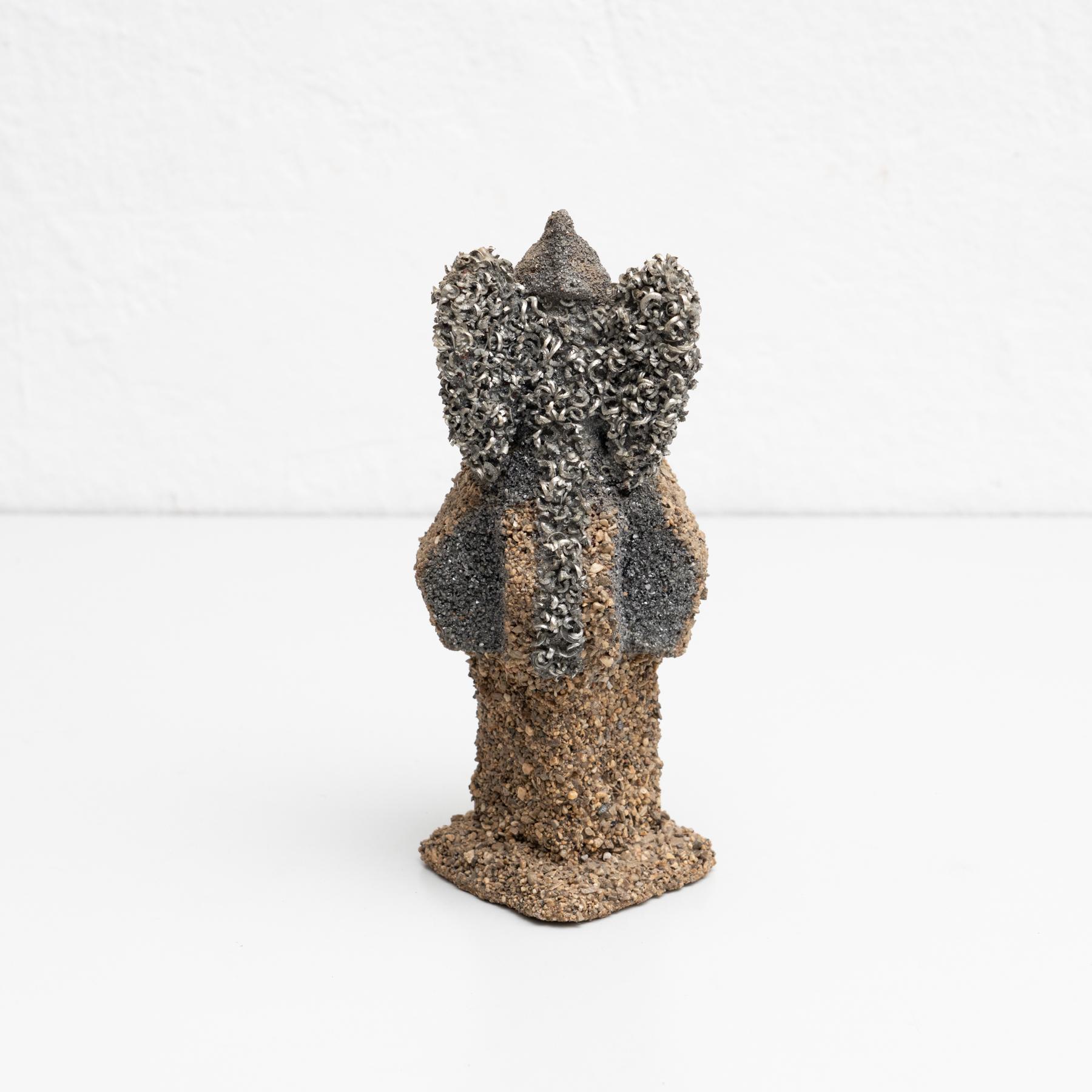 Late 20th Century Ceramic and Metal Sculpture by Tia circa 1991 For Sale