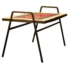 ceramic and metal side table