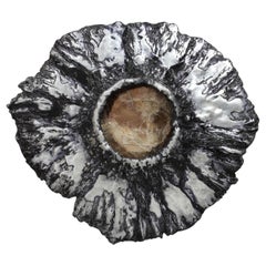 Ceramic and Mica Handmade Sculptural Mirror, 20th C