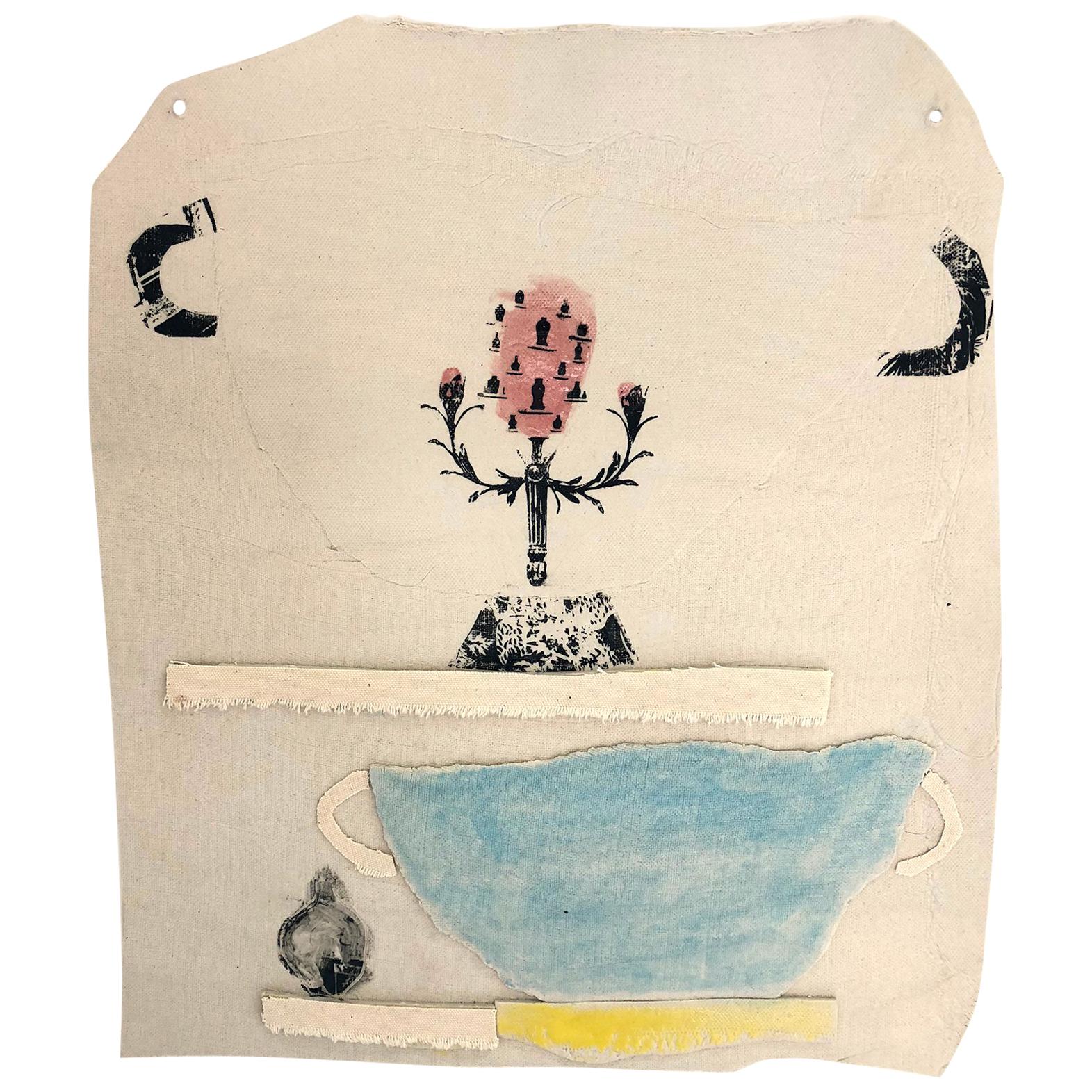 Ceramic and Mixed-Media Vase Collage Wall Hanging by Alison Owen For Sale