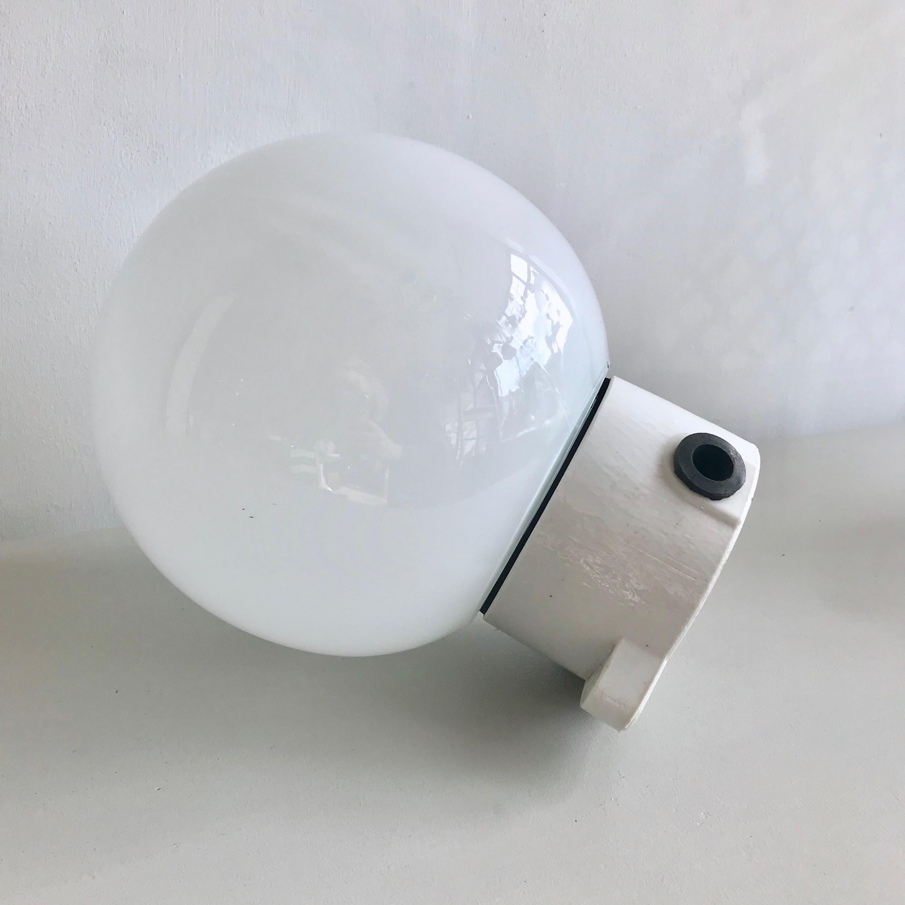 Mid-20th Century Ceramic and Opaline Lights For Sale