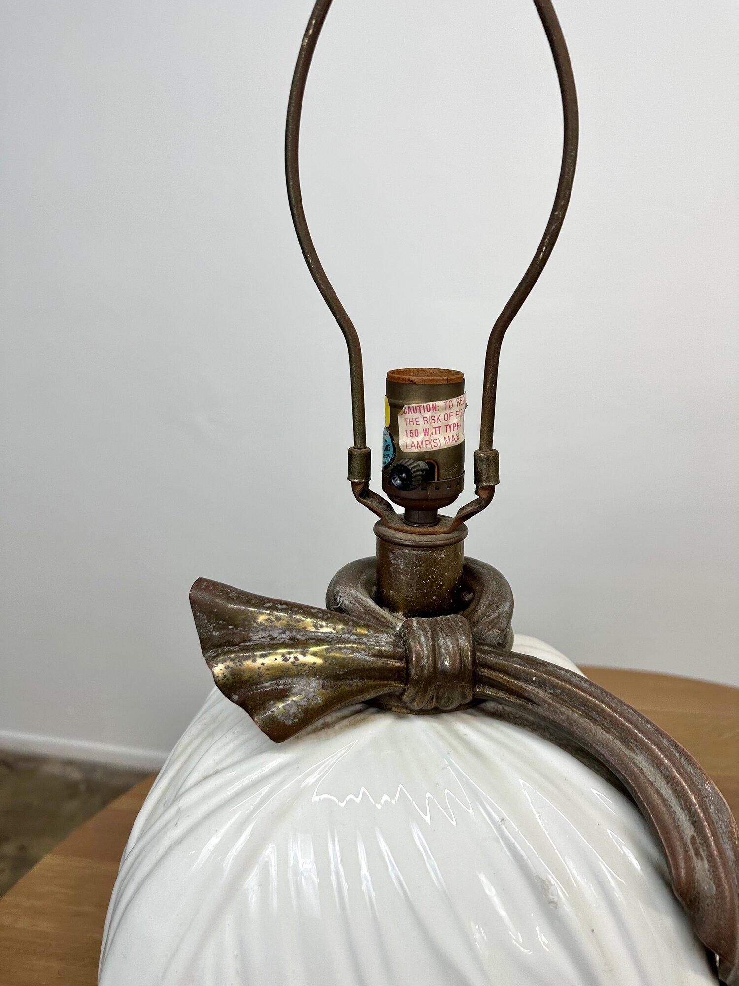 Ceramic and Patinated Brass Lamps by Chapman In Good Condition For Sale In Los Angeles, CA