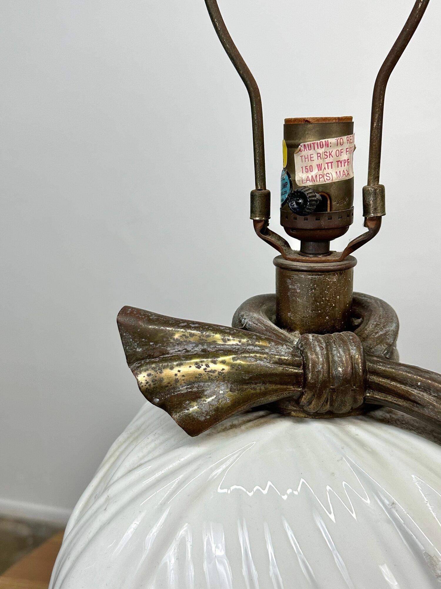 20th Century Ceramic and Patinated Brass Lamps by Chapman For Sale