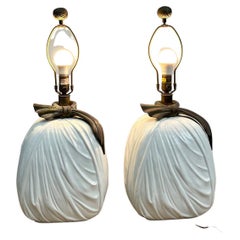 Vintage Ceramic and Patinated Brass Lamps by Chapman