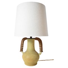 Ceramic and rope two handles lamp, 1970s Ceramic and rope two handles lamp, 1970s