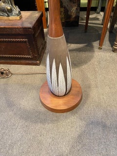 Ceramic and Walnut " Paprika" Floor Lamp by Anna Lisa Thomson