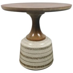 Ceramic and Walnut Side Table by John Van Koert for Drexel