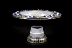 Ceramic and White Metal 'Alpaca' Bird Bowl Centerpiece