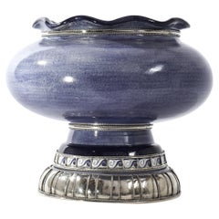 Ceramic and White Metal 'Alpaca' Bowl Centerpiece