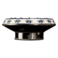 Ceramic and White Metal 'Alpaca' Bowl Centerpiece