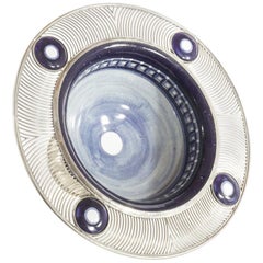 Ceramic and White Metal 
Alpaca
 Bowl Centrepiece