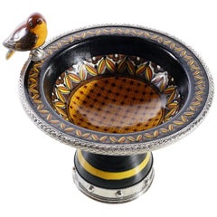 Ceramic and White Metal 
Alpaca
 Bowl Centrepiece