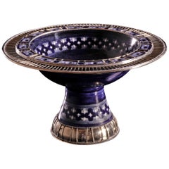 Ceramic and White Metal 'Alpaca' Bowl Centrepiece