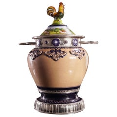 Ceramic and White Metal 
Alpaca
 Centrepiece