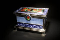 Ceramic and White Metal 'Alpaca' Chest