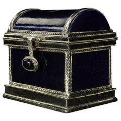 Ceramic and White Metal 
Alpaca
 Chest