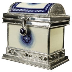 Ceramic and White Metal 
Alpaca
 Chest