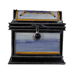 Ceramic and White Metal 
Alpaca
 Chest