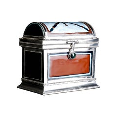 Ceramic and White Metal 'Alpaca' Chest