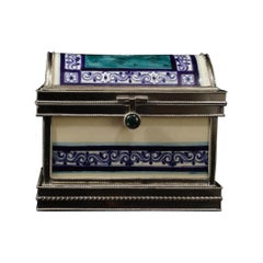 Ceramic and White Metal 'Alpaca' Chest