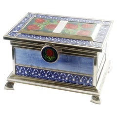 Ceramic and White Metal 'Alpaca' Chest