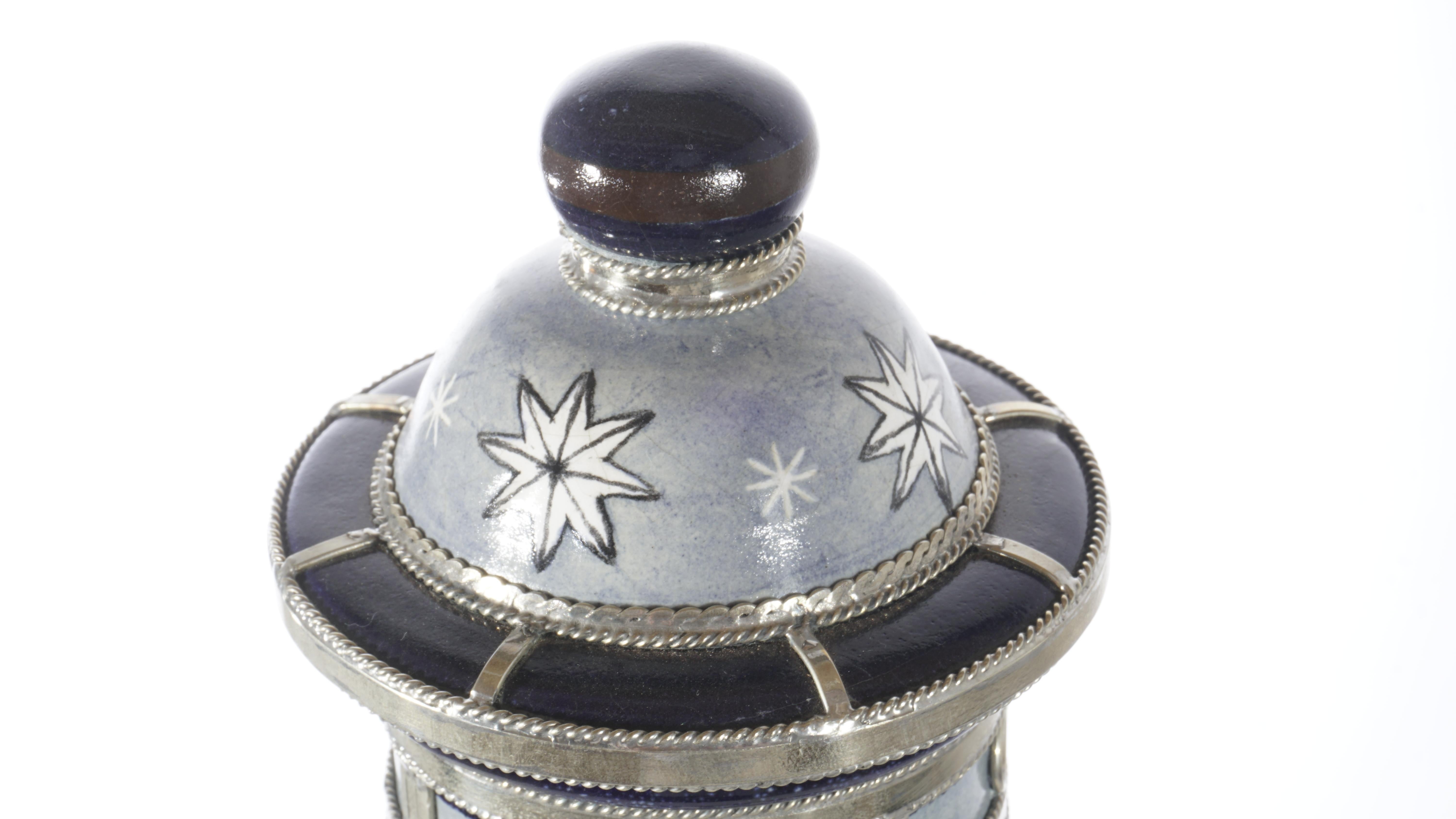 Mexican Ceramic and White Metal 'Alpaca' Galleon Jar