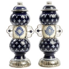 alpaca metal Ceramic and White Metal
Alpaca
Pair of Pharmacy Jars
