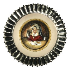 Ceramic and White Metal 'Alpaca' Platter, "lebrillo"