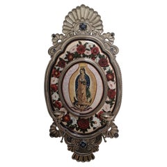 Ceramic and White Metal, Handmade, Wall bracket