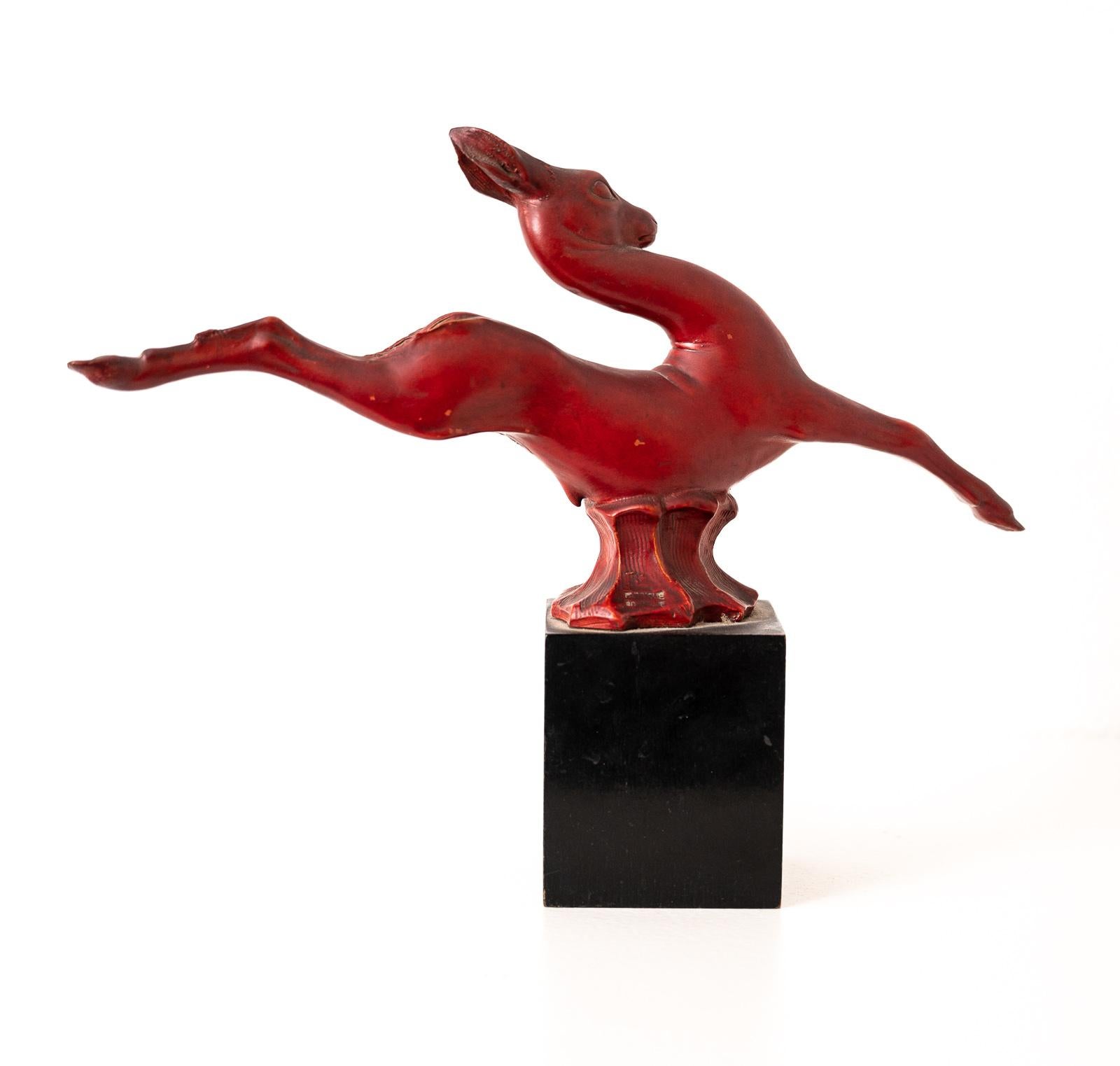 Mid-20th Century Ceramic and Wood Antelope by Guido Cacciapuoti For Sale