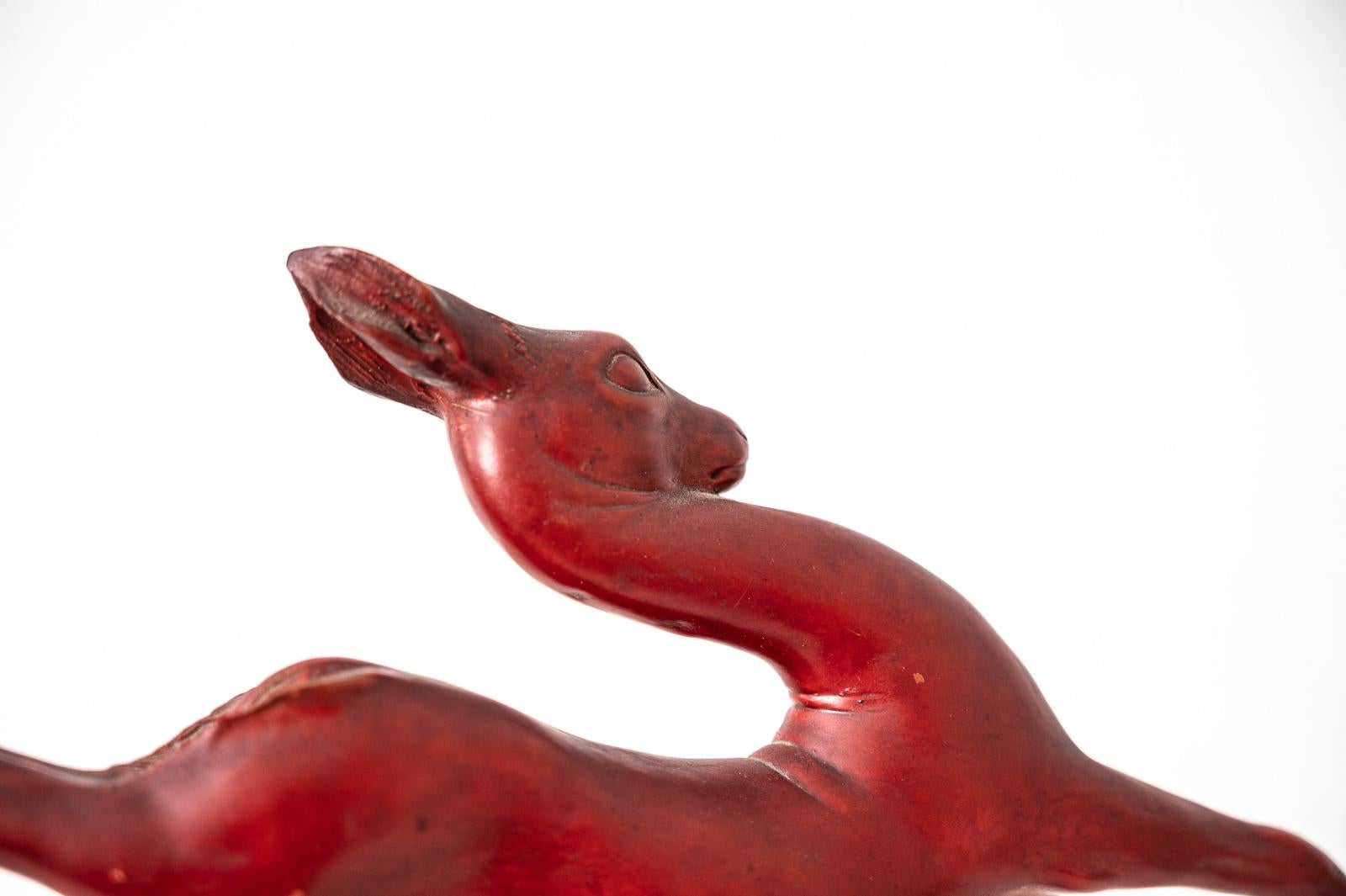 Mid-20th Century Ceramic and Wood Antelope by Guido Cacciapuoti For Sale