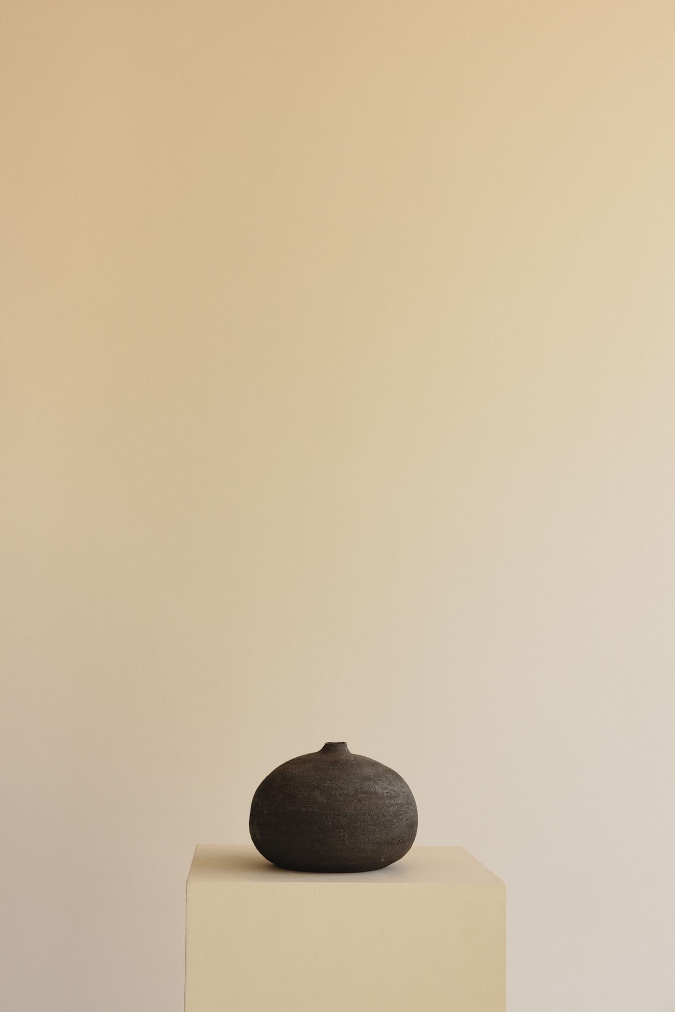 Fatto a mano Vaso in ceramica Antracite - Collection'S III in vendita