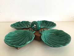 Ceramic aperitif service in the shape of a shell  French work from the 1940s