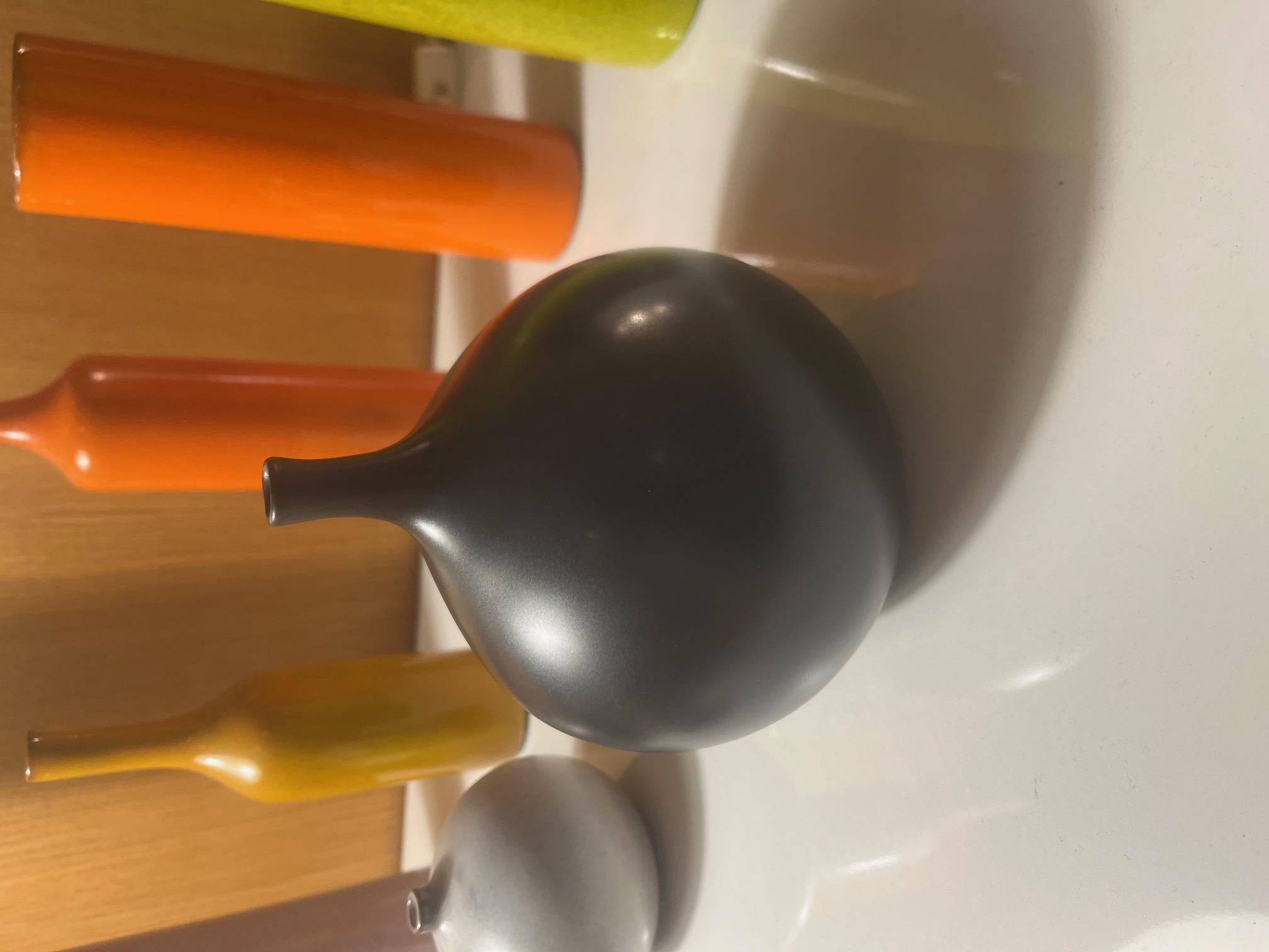 Vaso in ceramica nera di Georges Jouve, firmato, Francia, anni '50