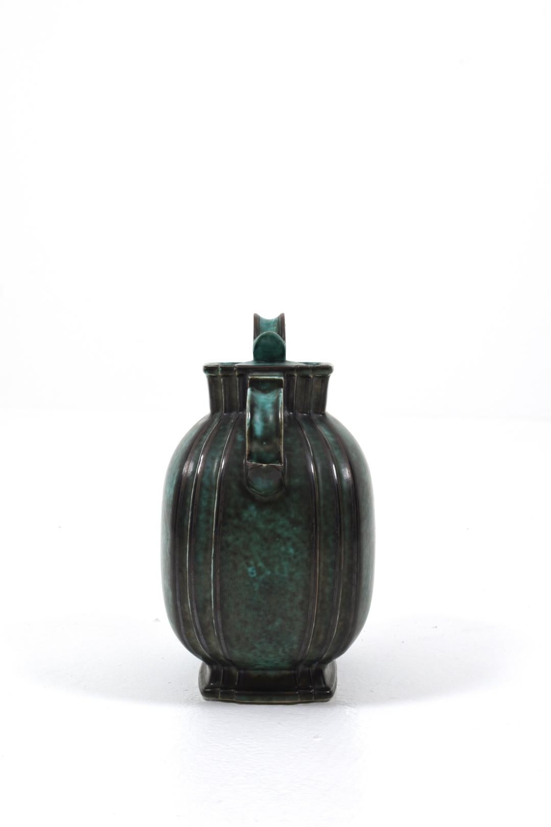 Swedish Ceramic Argenta urn by Wilhelm Kage for Gustavsberg, 1940s For Sale