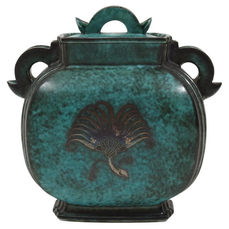 Ceramic Argenta urn by Wilhelm Kage for Gustavsberg, 1940s For Sale