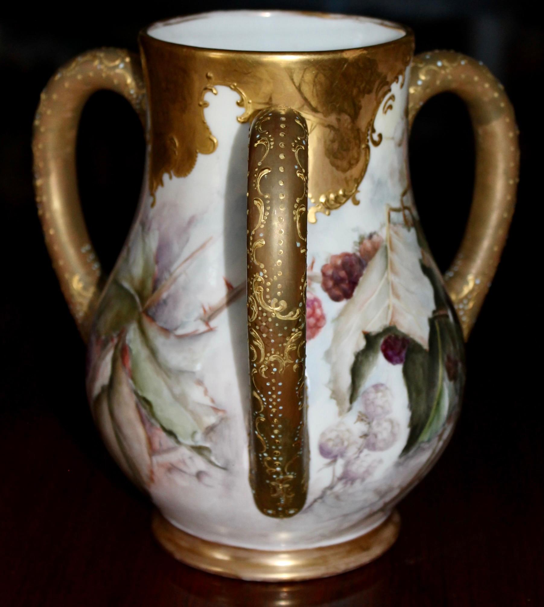 Late 19th Century Ceramic Art Company ( C.A.C.)  American Belleck Painted Porcelain Vase For Sale
