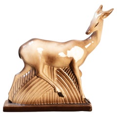 Vintage Ceramic Art Deco Antilope sculpture, 1930-1940s 