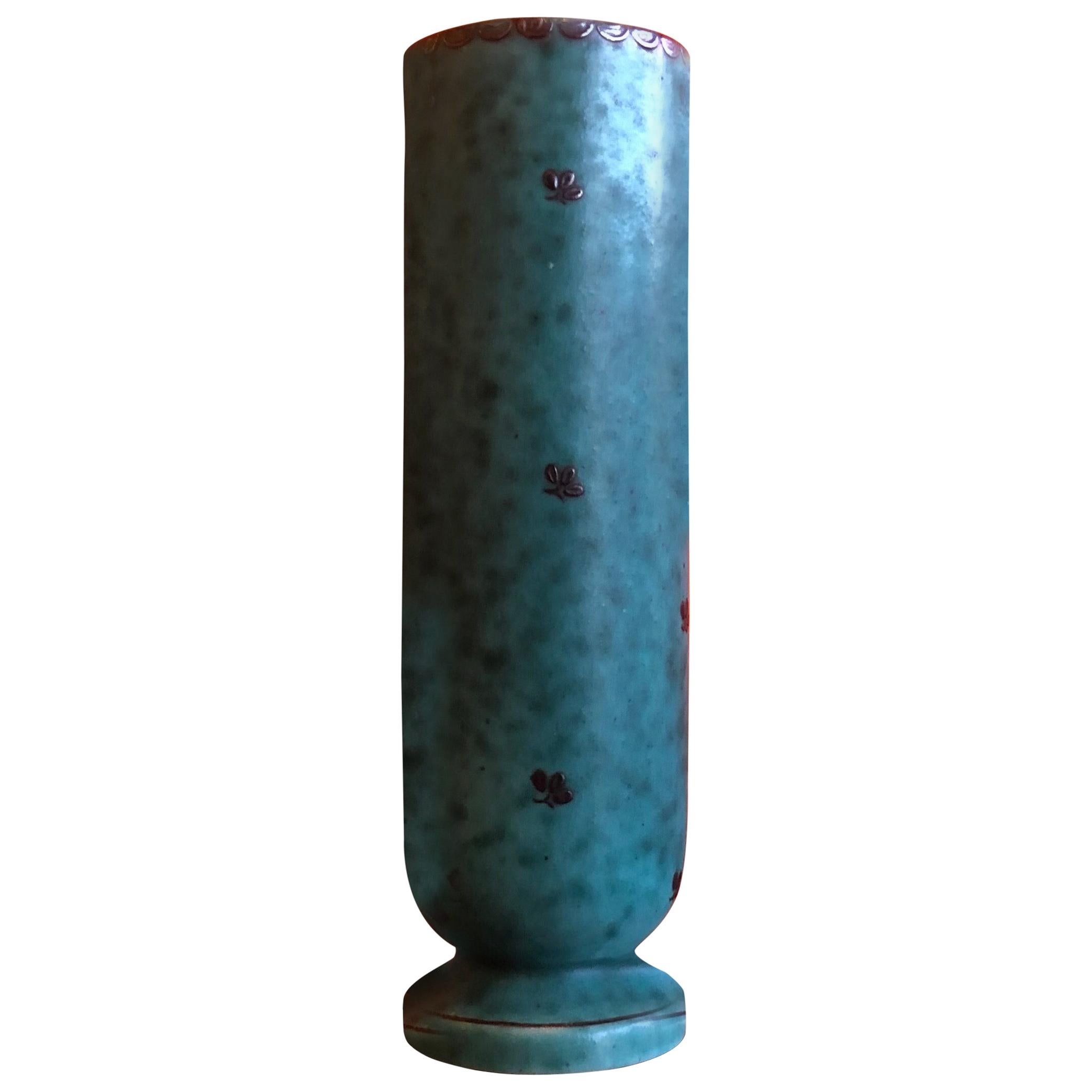 Ceramic Art Deco Bud Vase by Wilhelm Kage for Argenta