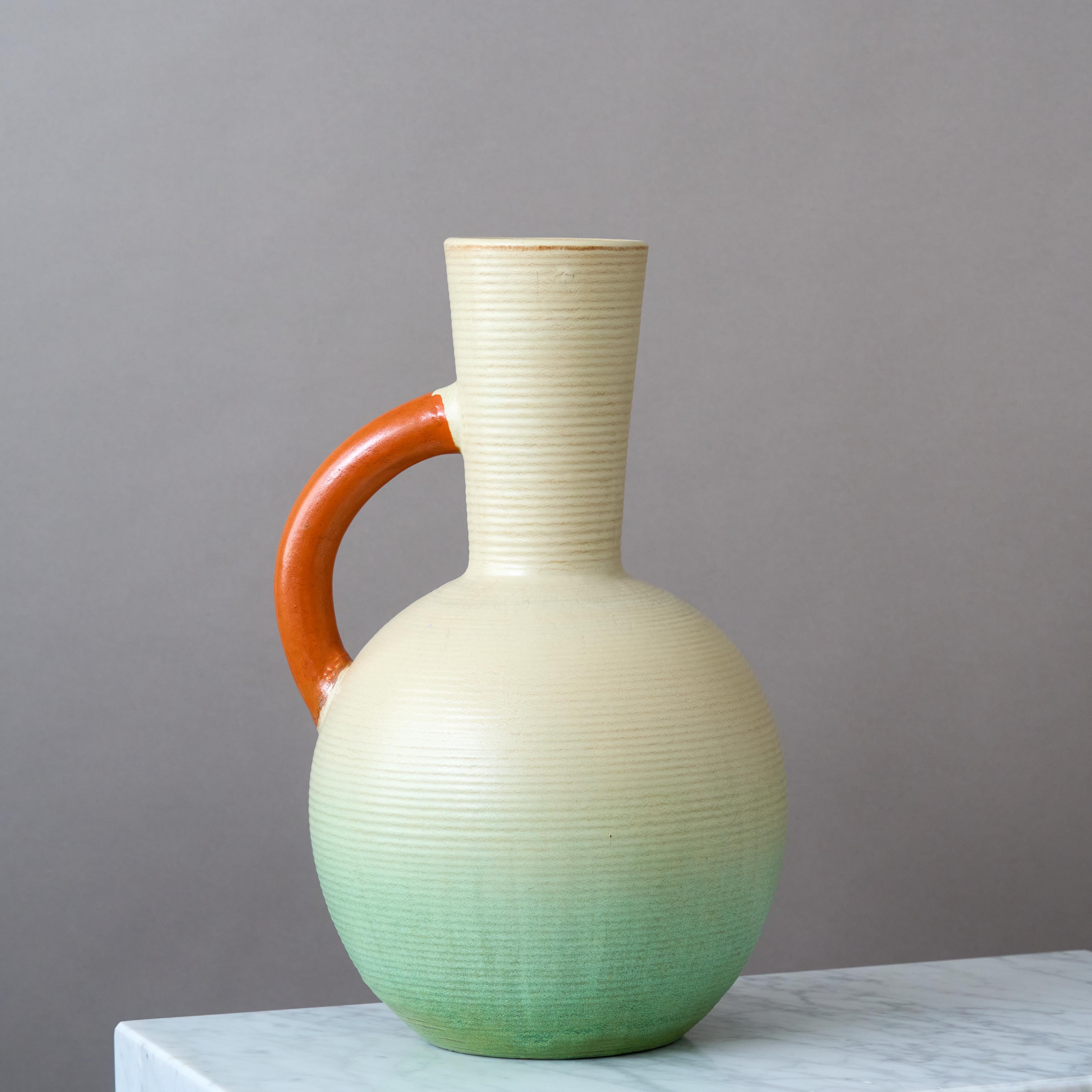 Swedish Ceramic Art Deco Floor Vase by Andersson & Johansson, Höganäs, Sweden, 1930s. For Sale