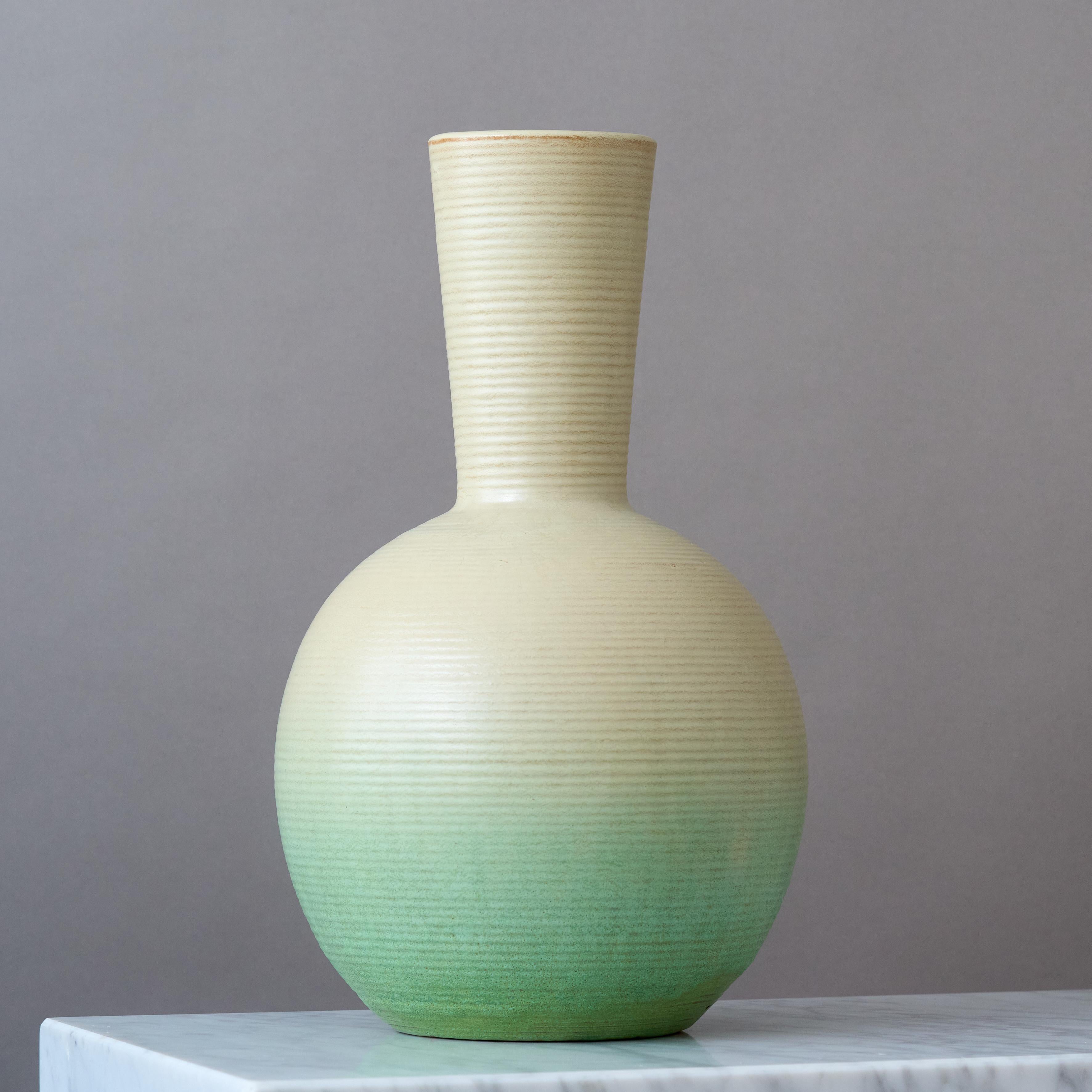 Glazed Ceramic Art Deco Floor Vase by Andersson & Johansson, Höganäs, Sweden, 1930s. For Sale