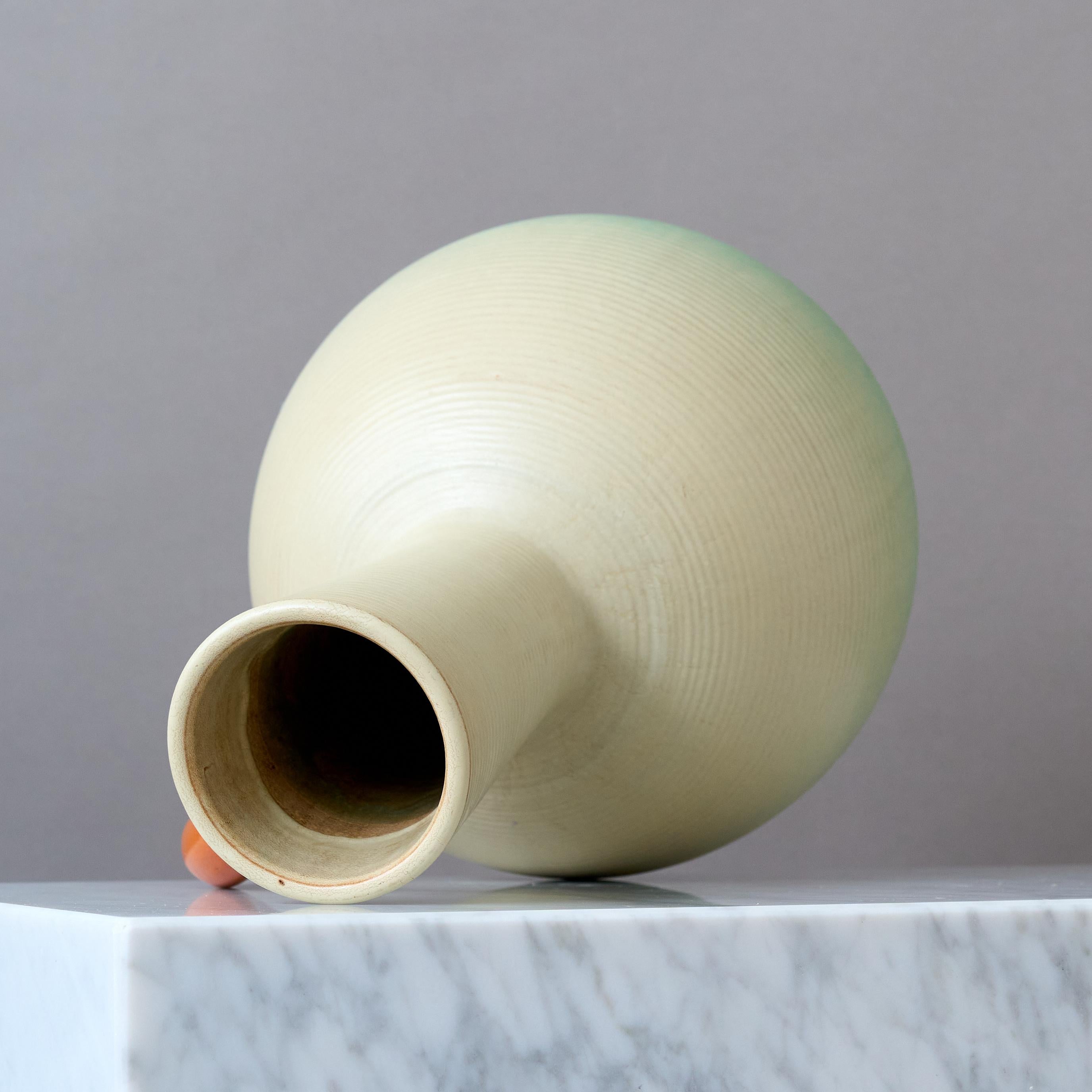 Ceramic Art Deco Floor Vase by Andersson & Johansson, Höganäs, Sweden, 1930s. In Good Condition For Sale In Malmö, SE