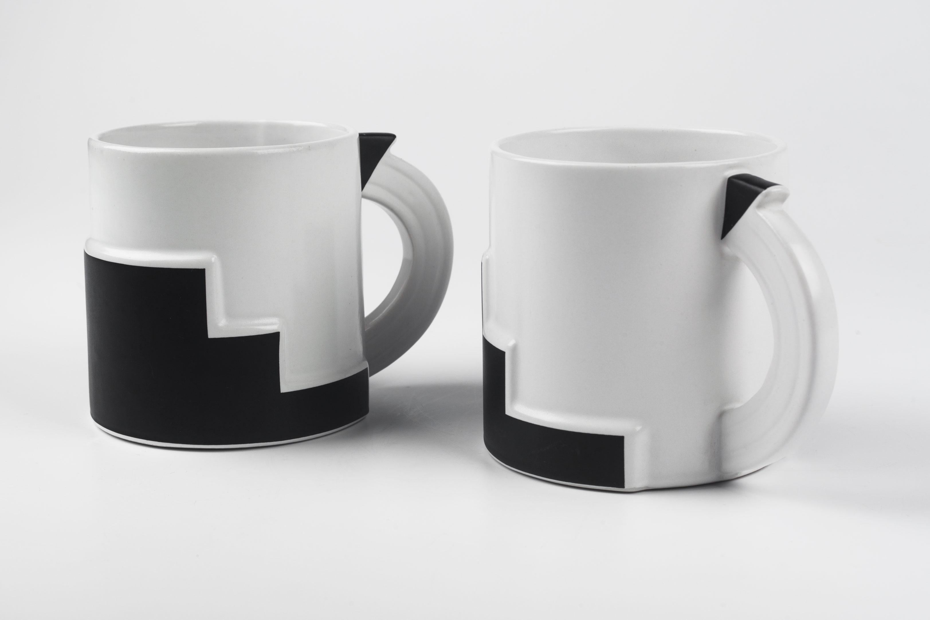 Ceramic Art Deco Mug, Manhattan Collection Kato Kogei for Fujimori, Japan, 1980s For Sale 4