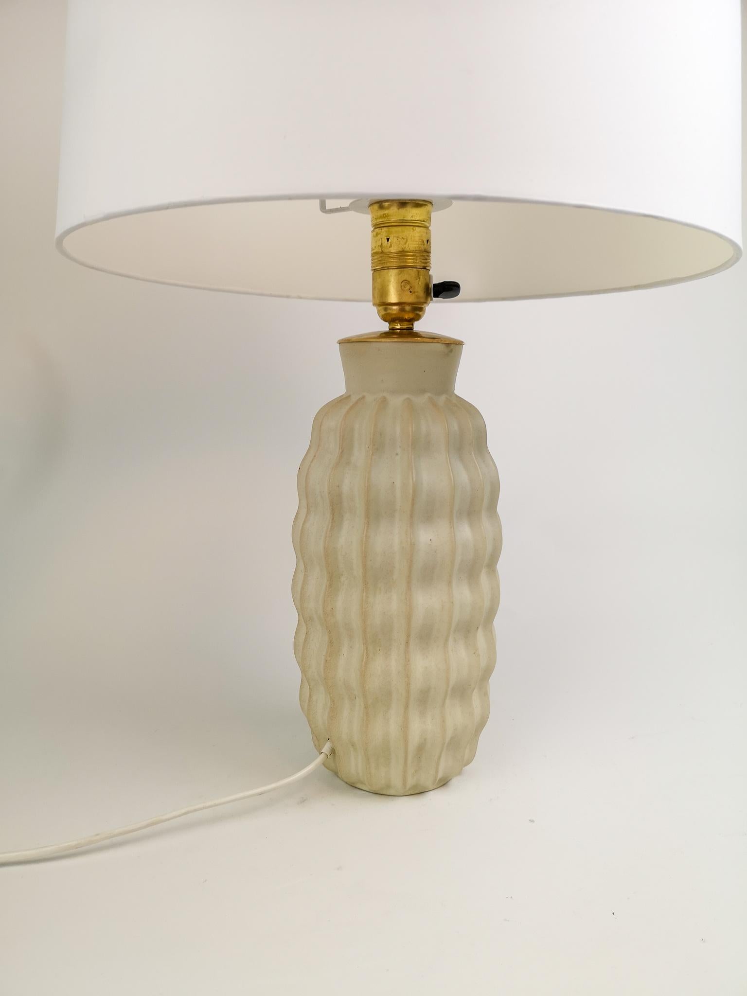 Swedish Ceramic Art Deco Table Lamp by Upsala Ekeby, Sweden