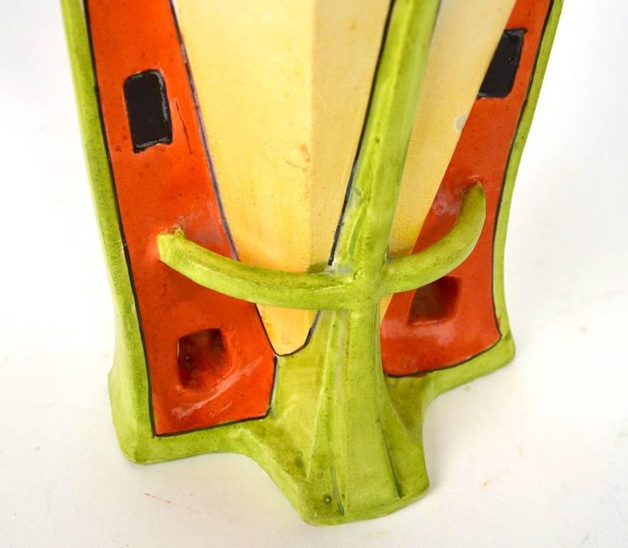 Ceramic Art Deco Vase In Good Condition In New York, NY