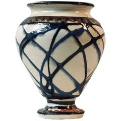 Ceramic Art Deco Vase with Swirl Glazes by Herman August Kähler, Denmark, 1920s